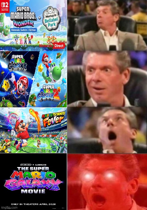 mario 40th | image tagged in mr mcmahon reaction,mario | made w/ Imgflip meme maker