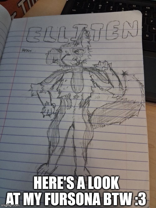 I love him rate out of 10 | HERE'S A LOOK AT MY FURSONA BTW :3 | made w/ Imgflip meme maker