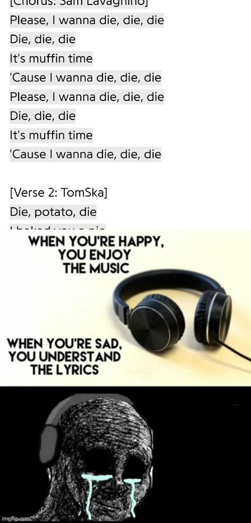 image tagged in when your sad you understand the lyrics | made w/ Imgflip meme maker