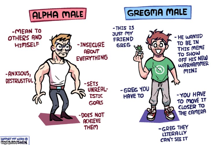 image tagged in alpha,male,alpha male,greg,warhammer,figurine | made w/ Imgflip meme maker