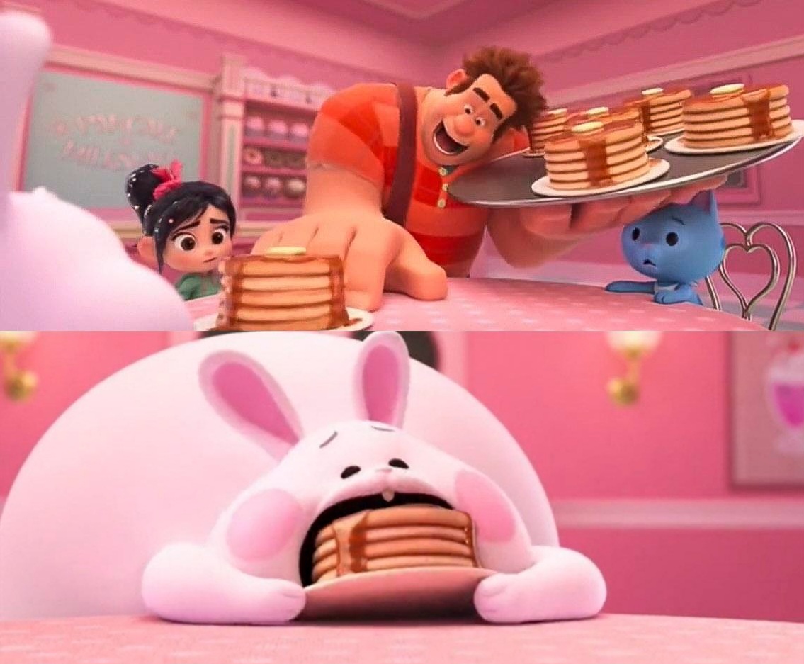 Bunny Gets The Pancake (2 panel version) Blank Meme Template