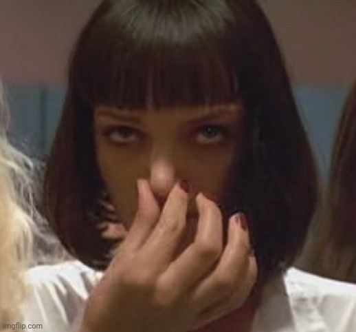 Uma Therman Nose Holding Stink | image tagged in uma therman nose holding stink | made w/ Imgflip meme maker