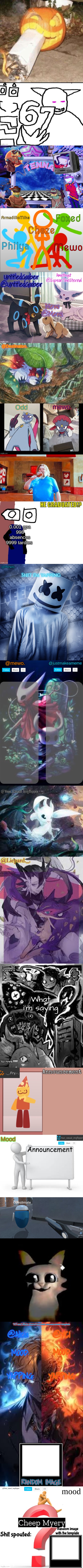 cough cough all the announcement temps i could find on this account cough cough | image tagged in awesome badass evil scary fucking pumpkin,oliver and sector 67,mewo's tenna and starlo temp by asriel,ava shared temp,deleted | made w/ Imgflip meme maker