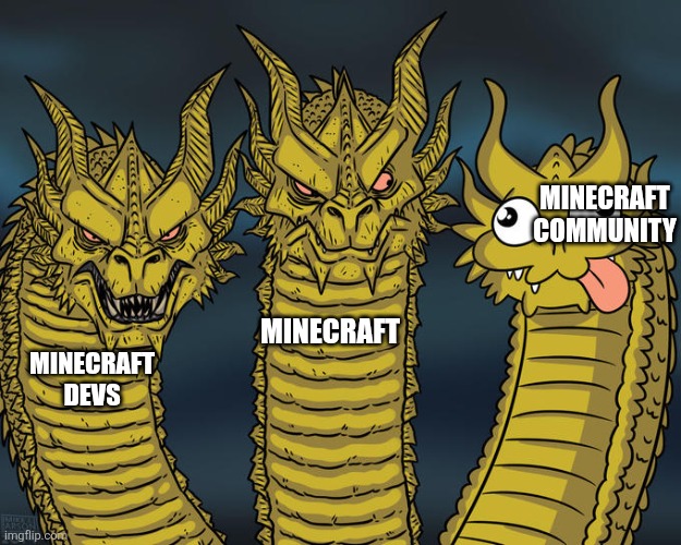I am not going to talk about the YouTubers | MINECRAFT COMMUNITY; MINECRAFT; MINECRAFT DEVS | image tagged in three-headed dragon,minecraft memes | made w/ Imgflip meme maker