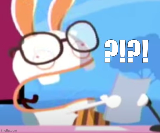 Confused Rabbid with paper | ?!?! | image tagged in confused rabbid with paper | made w/ Imgflip meme maker