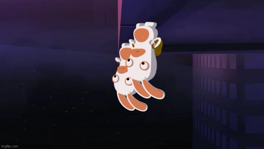 Rooftop Rabbids (Upside-Down) | image tagged in rooftop rabbids upside-down | made w/ Imgflip meme maker