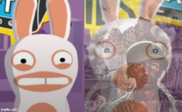 Realizing Rabbid | image tagged in realizing rabbid | made w/ Imgflip meme maker