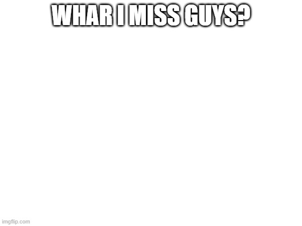 WHAR I MISS GUYS? | made w/ Imgflip meme maker