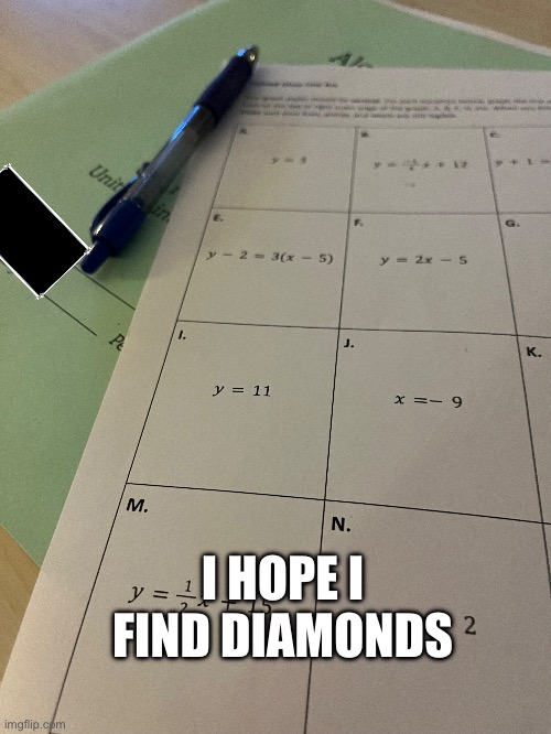 Elite ball knowledge required | I HOPE I FIND DIAMONDS | image tagged in minecraft,math,school,shitpost,funny memes | made w/ Imgflip meme maker
