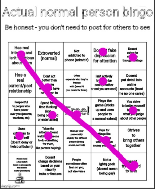 i can’t read ts | image tagged in actual normal person bingo | made w/ Imgflip meme maker