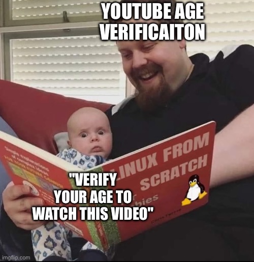 Youtube Age Verification | YOUTUBE AGE VERIFICAITON; "VERIFY YOUR AGE TO WATCH THIS VIDEO" | image tagged in youtube,baby | made w/ Imgflip meme maker