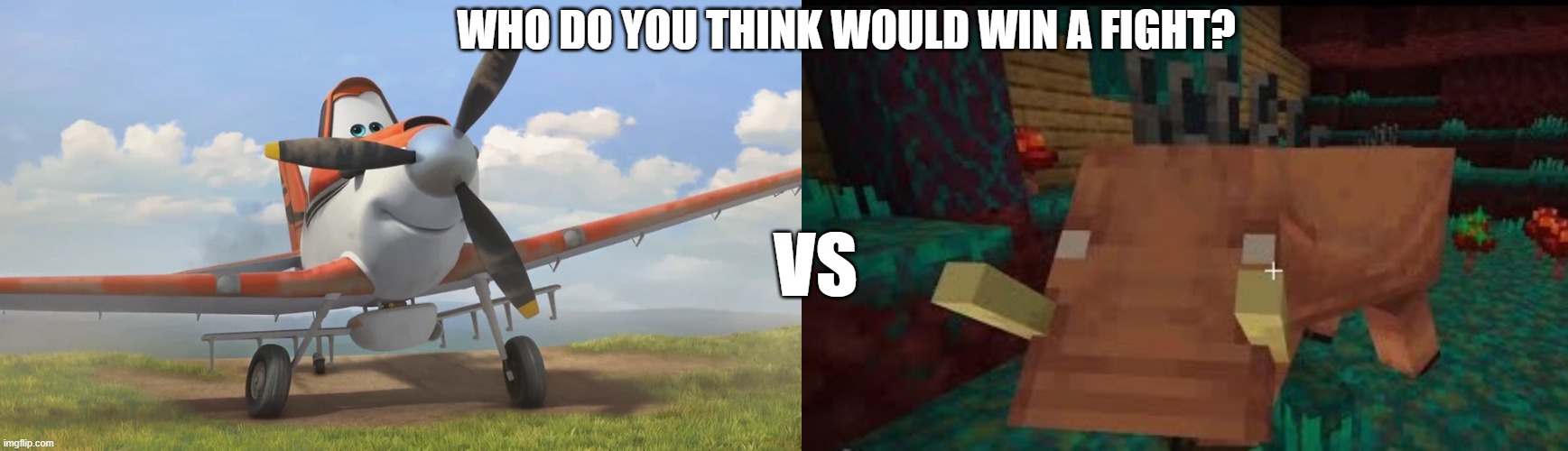 WHO DO YOU THINK WOULD WIN A FIGHT? VS | image tagged in snowflake,hoglin | made w/ Imgflip meme maker