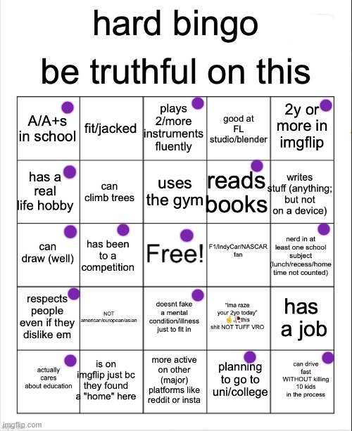 hard bingo for msmg | image tagged in hard bingo for msmg | made w/ Imgflip meme maker