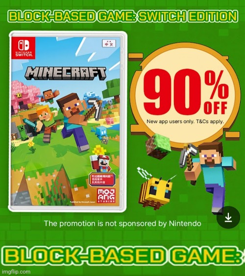 Boy oh Boy I sure do love Block-Based game | image tagged in minecraft memes,minecraft,temu | made w/ Imgflip meme maker
