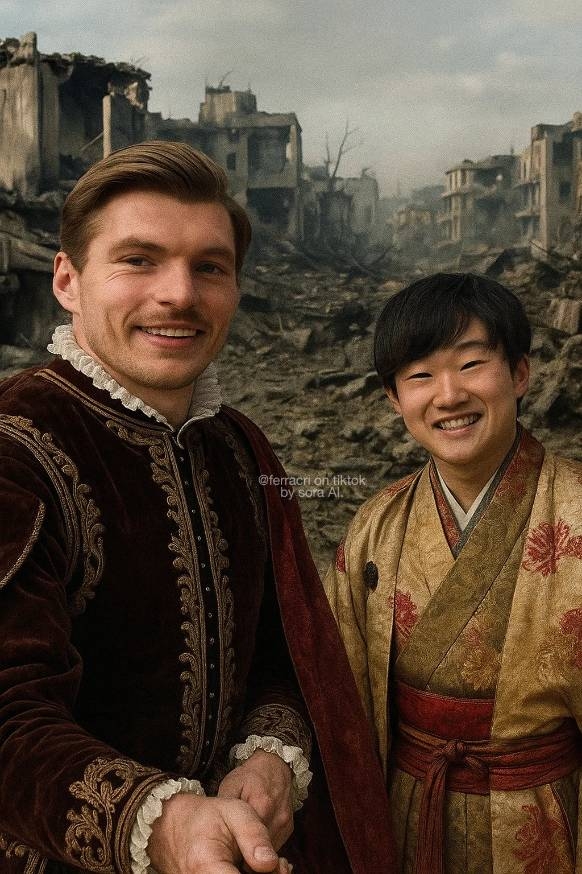 High Quality Ancient Max Verstappen & Yuki Tsunoda Blank Meme Template