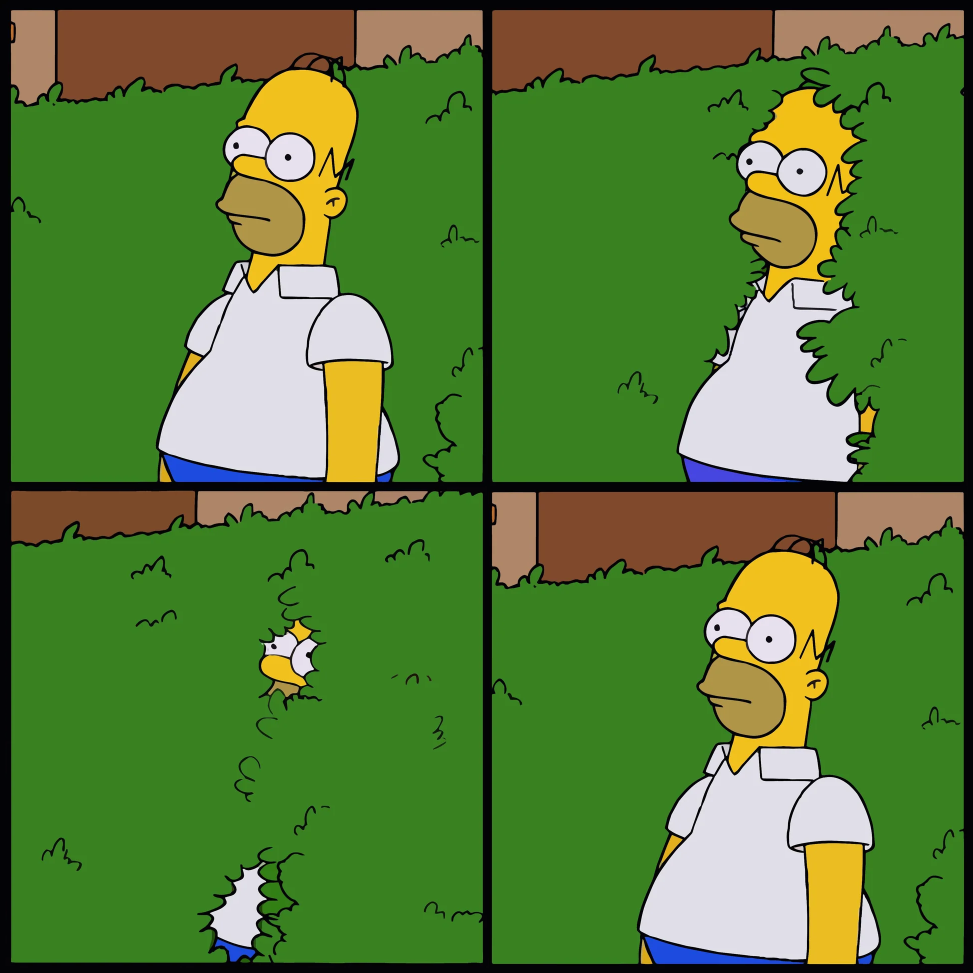 Homer Bush Reappear Blank Meme Template