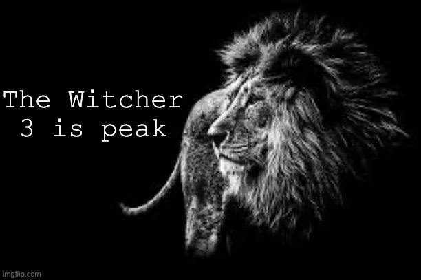 Blank lion template | The Witcher 3 is peak | image tagged in blank lion template | made w/ Imgflip meme maker