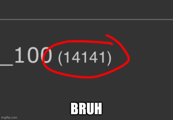 14141 points | BRUH | image tagged in 14141 | made w/ Imgflip meme maker