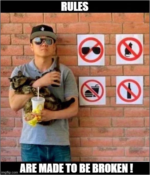 Remember Kids: | RULES; ARE MADE TO BE BROKEN ! | image tagged in rules are made to be broken,signs | made w/ Imgflip meme maker