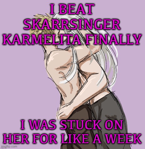 Cloud X Sephiroth (Thank you Disco) | I BEAT SKARRSINGER KARMELITA FINALLY; I WAS STUCK ON HER FOR LIKE A WEEK | image tagged in cloud x sephiroth thank you disco | made w/ Imgflip meme maker