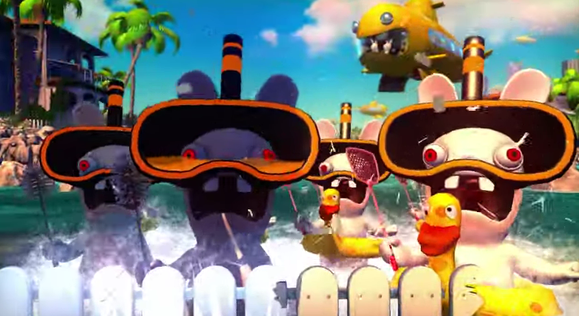 Screaming Swimmer Rabbids Blank Meme Template