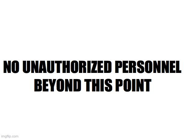 Plain and Simple | BEYOND THIS POINT; NO UNAUTHORIZED PERSONNEL | image tagged in aint nobody got time for that | made w/ Imgflip meme maker