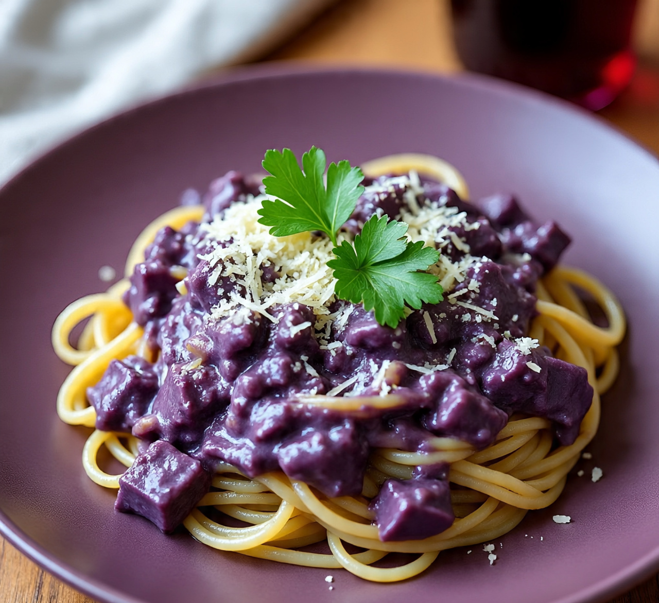 eat your ube spaghetti Blank Meme Template