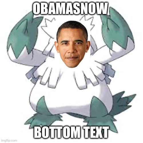 Obamasnow | OBAMASNOW; BOTTOM TEXT | image tagged in obama,snow | made w/ Imgflip meme maker