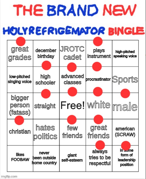HolyRefrigemator Bingo 2.0 | image tagged in holyrefrigemator bingo 2 0 | made w/ Imgflip meme maker