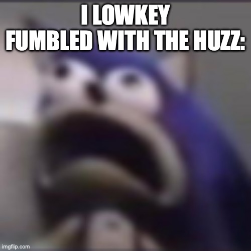 distress | I LOWKEY FUMBLED WITH THE HUZZ: | image tagged in distress | made w/ Imgflip meme maker