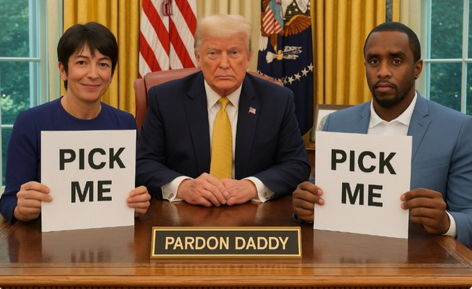 Donald Trump Pardon Daddy Ghislaine Maxwell Sean Combs Blank Meme Template