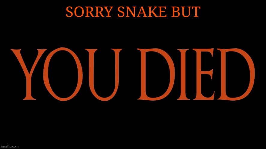 Dark Souls You Died | SORRY SNAKE BUT | image tagged in dark souls you died | made w/ Imgflip meme maker