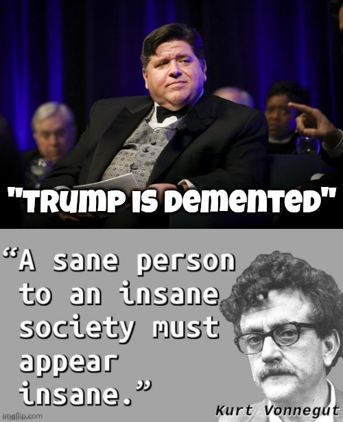 "Trump is demented" | image tagged in j b pritzker fat cat | made w/ Imgflip meme maker