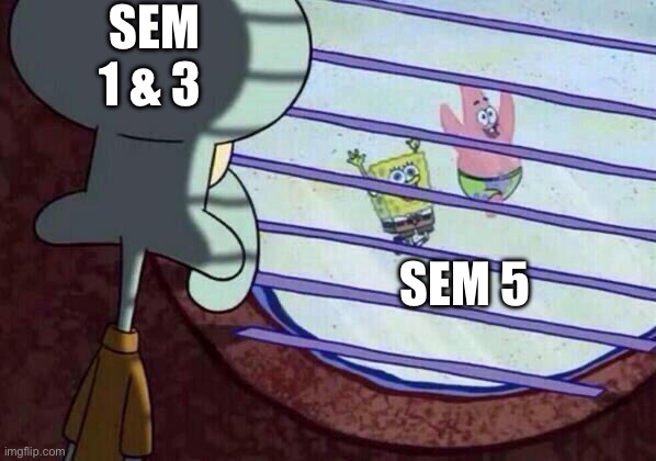 Squidward window | SEM 1 & 3; SEM 5 | image tagged in squidward window | made w/ Imgflip meme maker