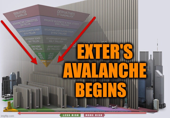 You Are Witnessing | EXTER'S AVALANCHE; BEGINS | image tagged in money,gold,silver,economy | made w/ Imgflip meme maker