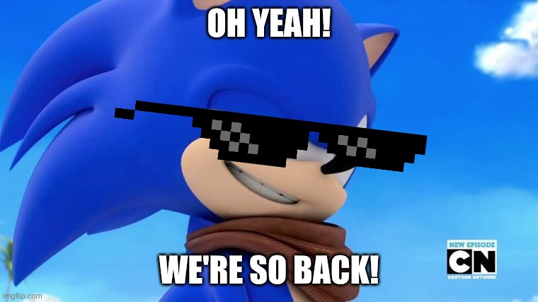 Sonic Meme | OH YEAH! WE'RE SO BACK! | image tagged in sonic meme | made w/ Imgflip meme maker