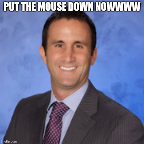 PUT THE MOUSE DOWN NOWWWW | image tagged in mr puppo | made w/ Imgflip meme maker