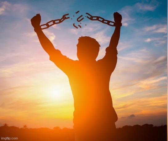 What it feels like to block rewright: | image tagged in guy breaking chains | made w/ Imgflip meme maker