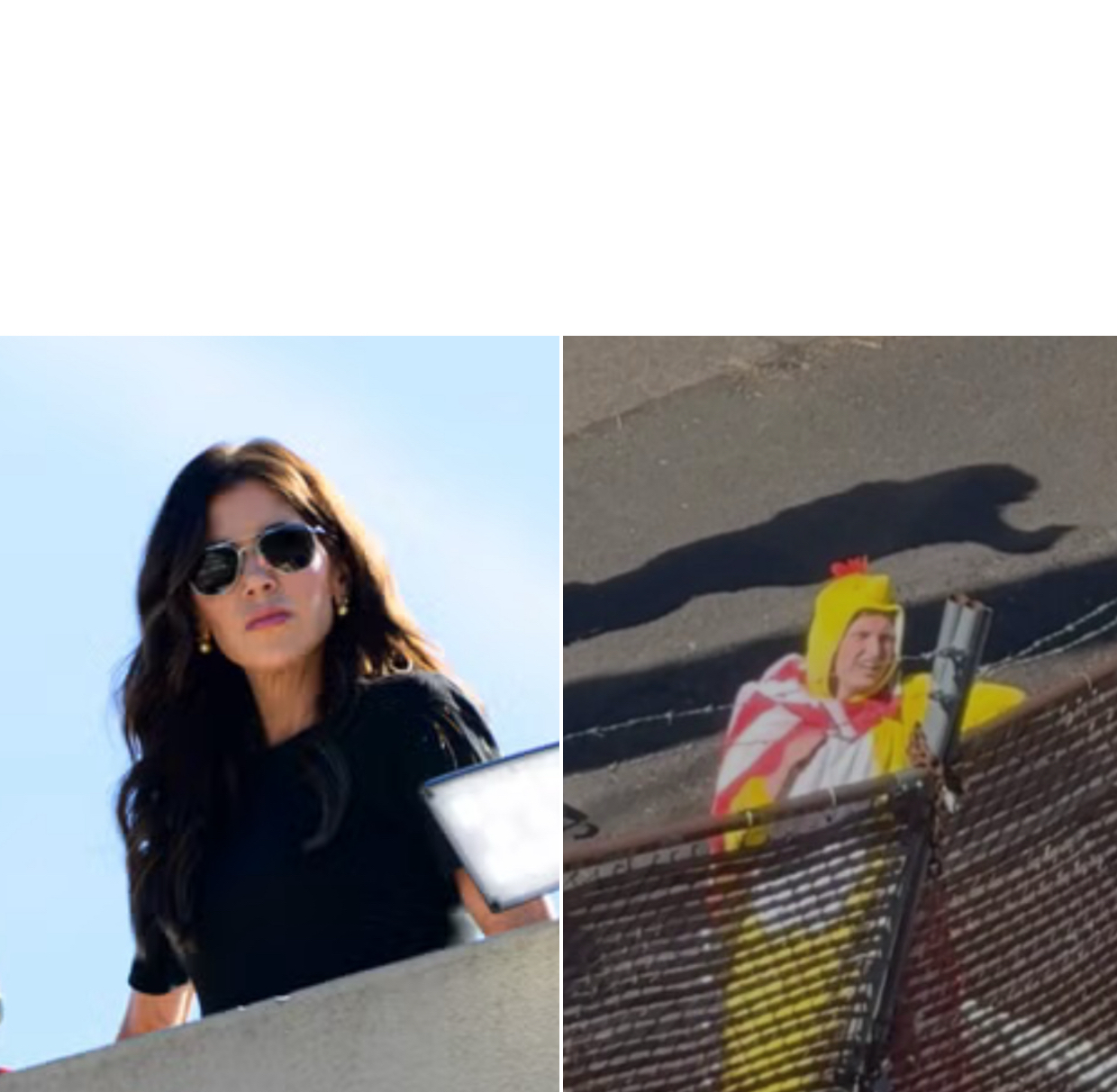 High Quality Noem Stare down Blank Meme Template