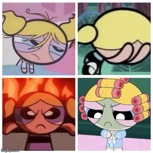 Bubbles Powerpuff Girls Angry Blank Meme Template