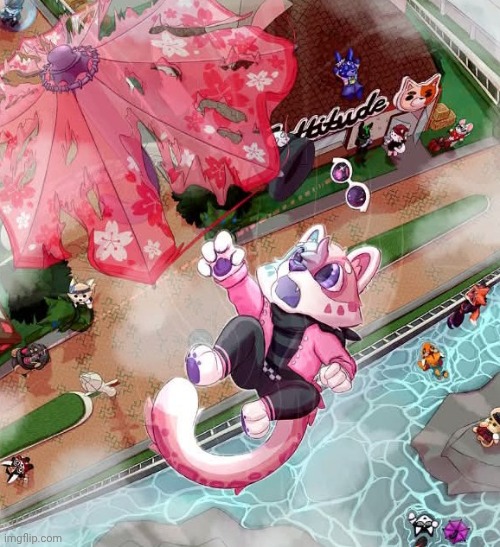 Furry art I randomly found when I was playing Super Animal Royale earlier :3 | image tagged in super animal royale,video games,furry,furries,screenshot,art | made w/ Imgflip meme maker