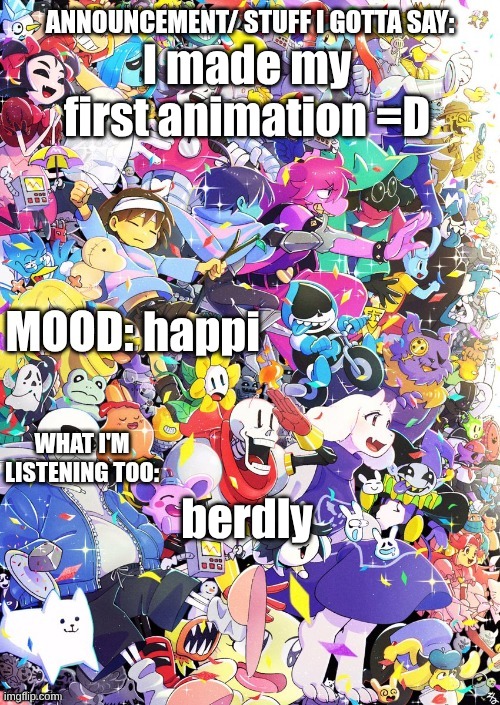 Aquamarine animation | I made my first animation =D; happi; berdly | image tagged in buildingthebob's template | made w/ Imgflip meme maker