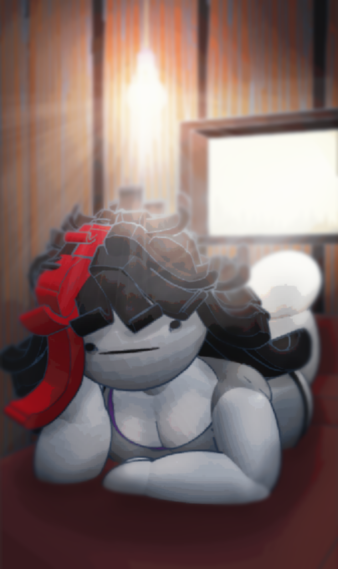 Claire Von Ferrarai bed Blank Meme Template