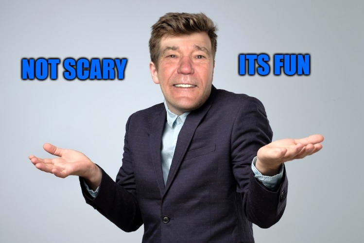 heck if I know | NOT SCARY ITS FUN | image tagged in heck if i know | made w/ Imgflip meme maker