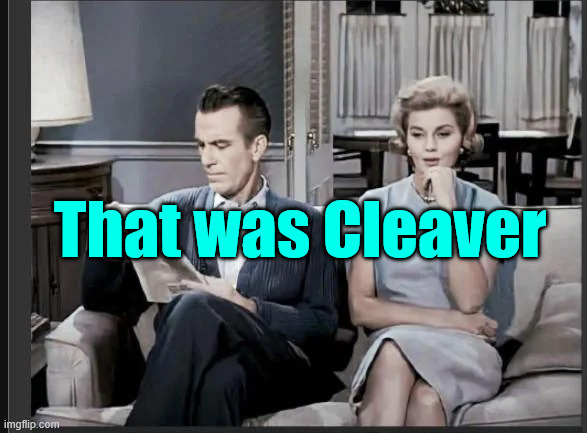 That was Cleaver | made w/ Imgflip meme maker