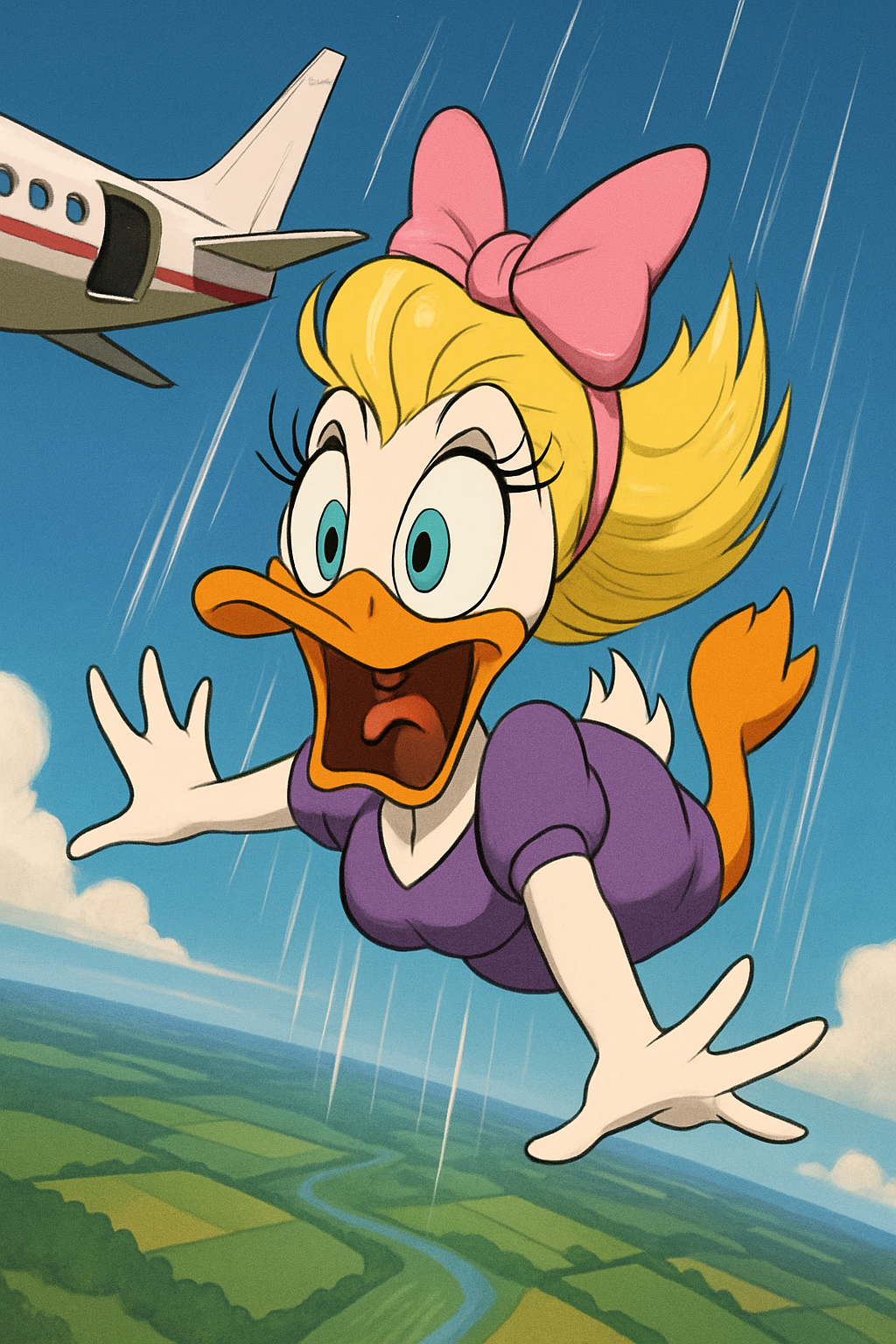 freefalling toon duck Blank Meme Template