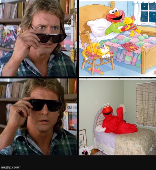 They Live Roddy Piper sunglasses #1 | image tagged in they live roddy piper sunglasses 1,elmo | made w/ Imgflip meme maker