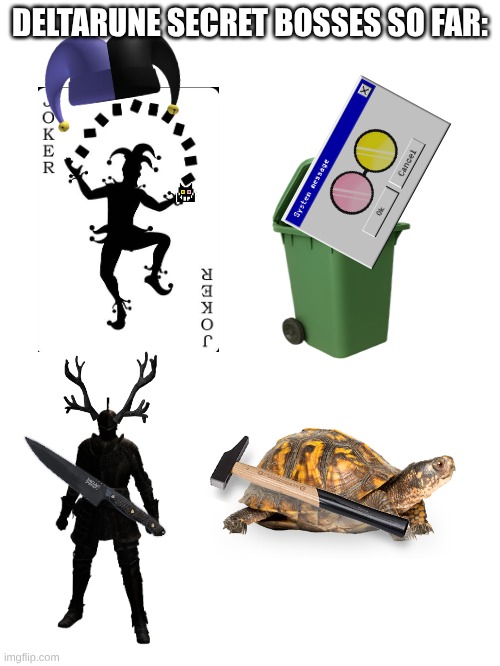 the pointy headed will say "toothpaste," and then "boy". | DELTARUNE SECRET BOSSES SO FAR: | image tagged in deltarune,gerson,funny,memes | made w/ Imgflip meme maker