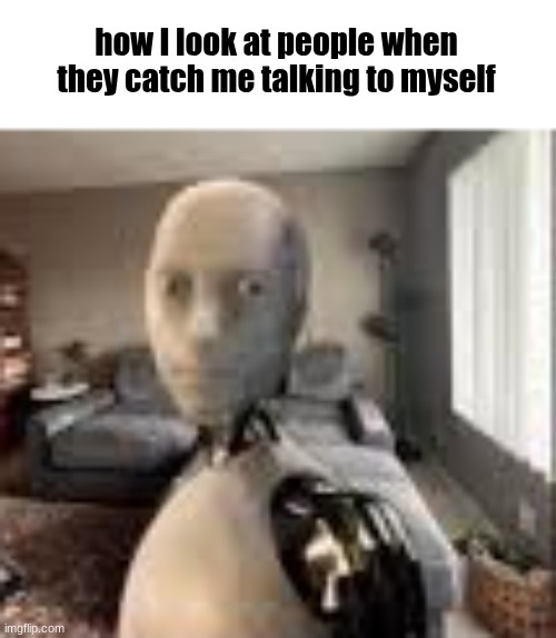 how I look at people when they catch me talking to myself | made w/ Imgflip meme maker