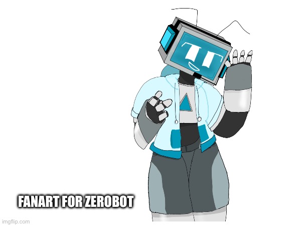 DJ Azure Fanart | FANART FOR ZEROBOT | image tagged in fanart,drawing,robot,dj | made w/ Imgflip meme maker